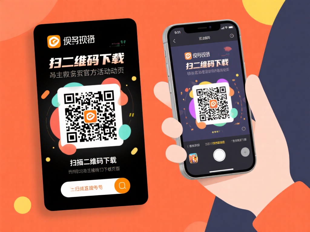 扫描二维码下载：很多时候，官方会在活动页面或宣传物